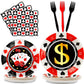 96 Pcs Casino Party Tableware Supplies for 24 Guests