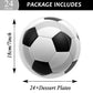 Disposable Soccer Party Dessert Plates,Set of 24