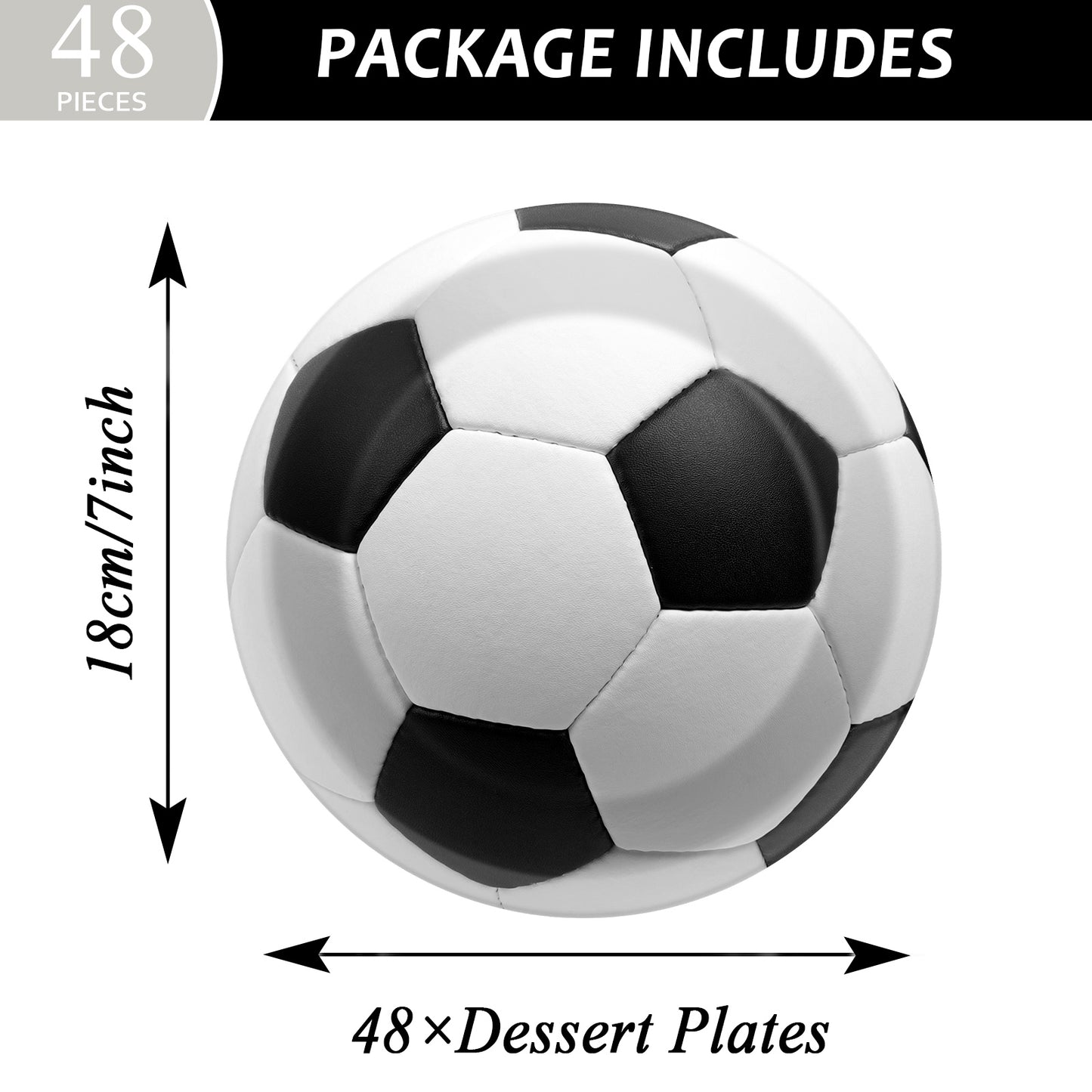 Disposable Soccer Party Dessert Plates,Set of 24