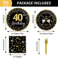 40th Birthday Theme Party Supplies,Plates Napkins Forks Set of 96pcs
