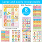 8 Pieces ASL Poster Sign Language Posters for Toddler Kids Students Classroom Decorations