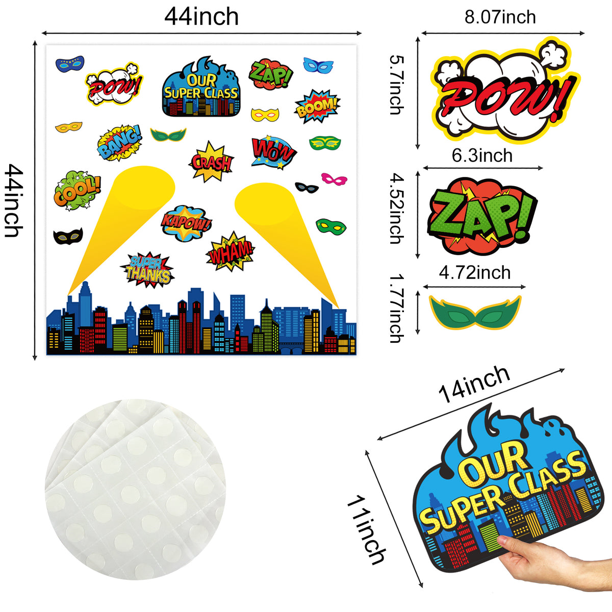 Superhero Classroom Bulletin Board Decorations Cityscape Superhero Cutouts