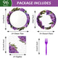 Peony Theme Party Supplies,Plates Napkins Forks Set of 96pcs