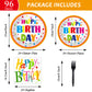 Happy Birthday Party Supplies,Plates Napkins Forks Set of 96pcs