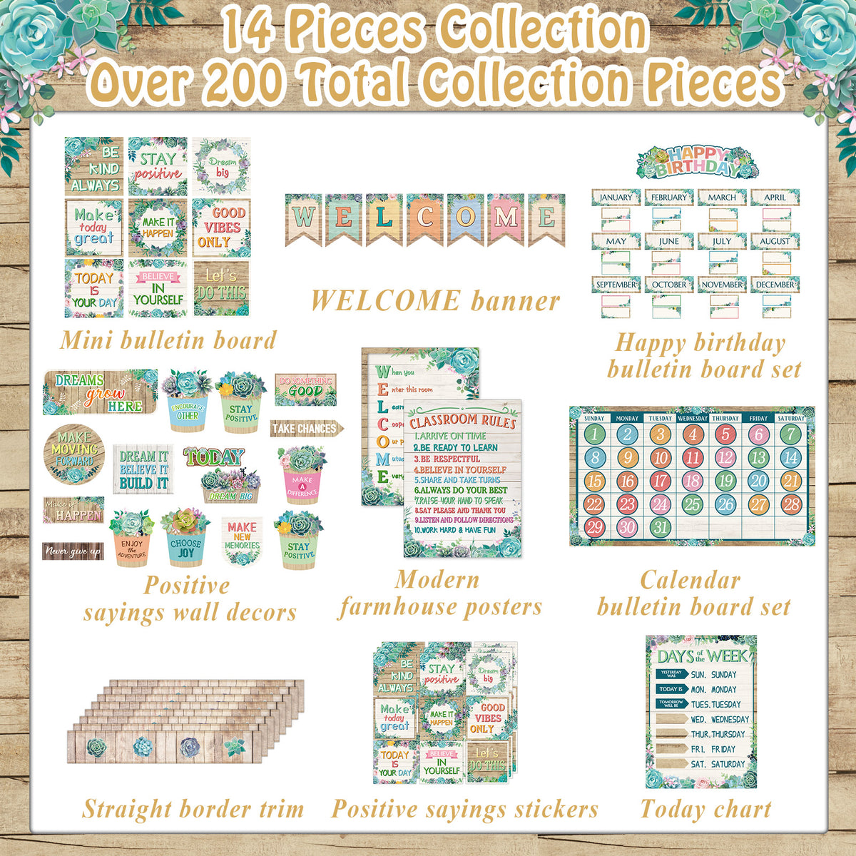 Succulents Classroom Decor Succulents Cutouts Potted Bulletin Board Decorations