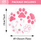Pink Dog Paw Prints plates set - baby shower or Puppy birthday party supplies