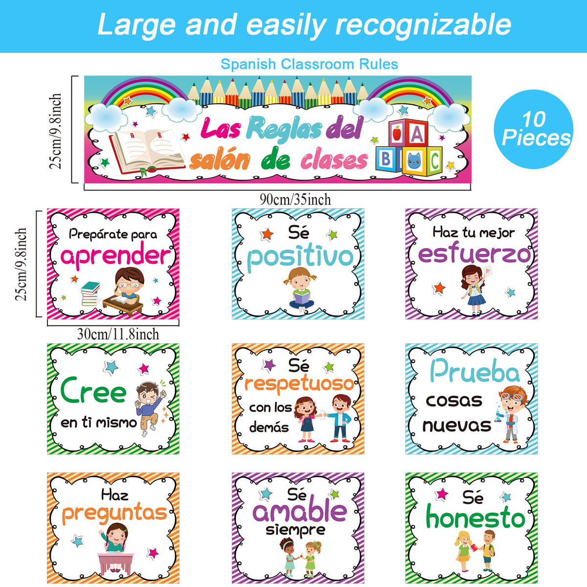 Spanish Classroom Rules Posters Bulletin Board Decorations
