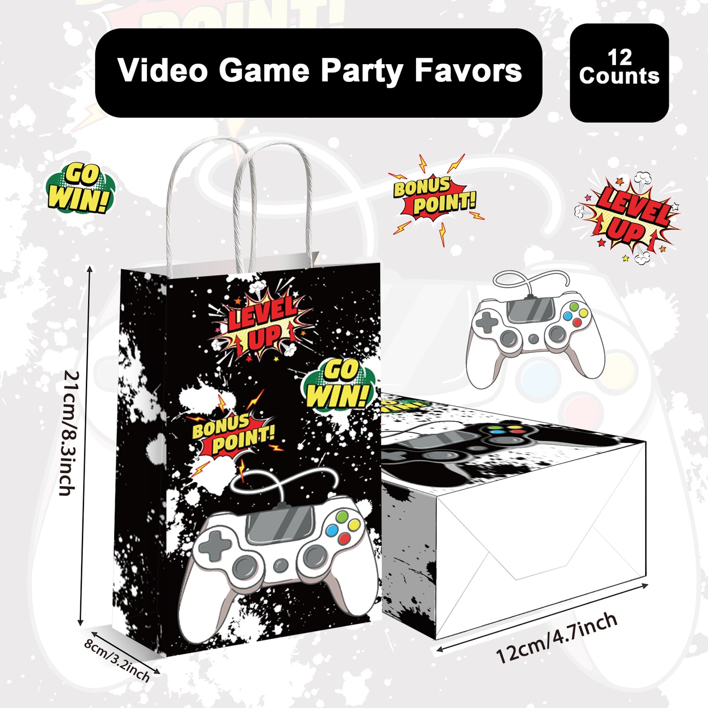 12 Pack Video Game Party Favors Treat Bags