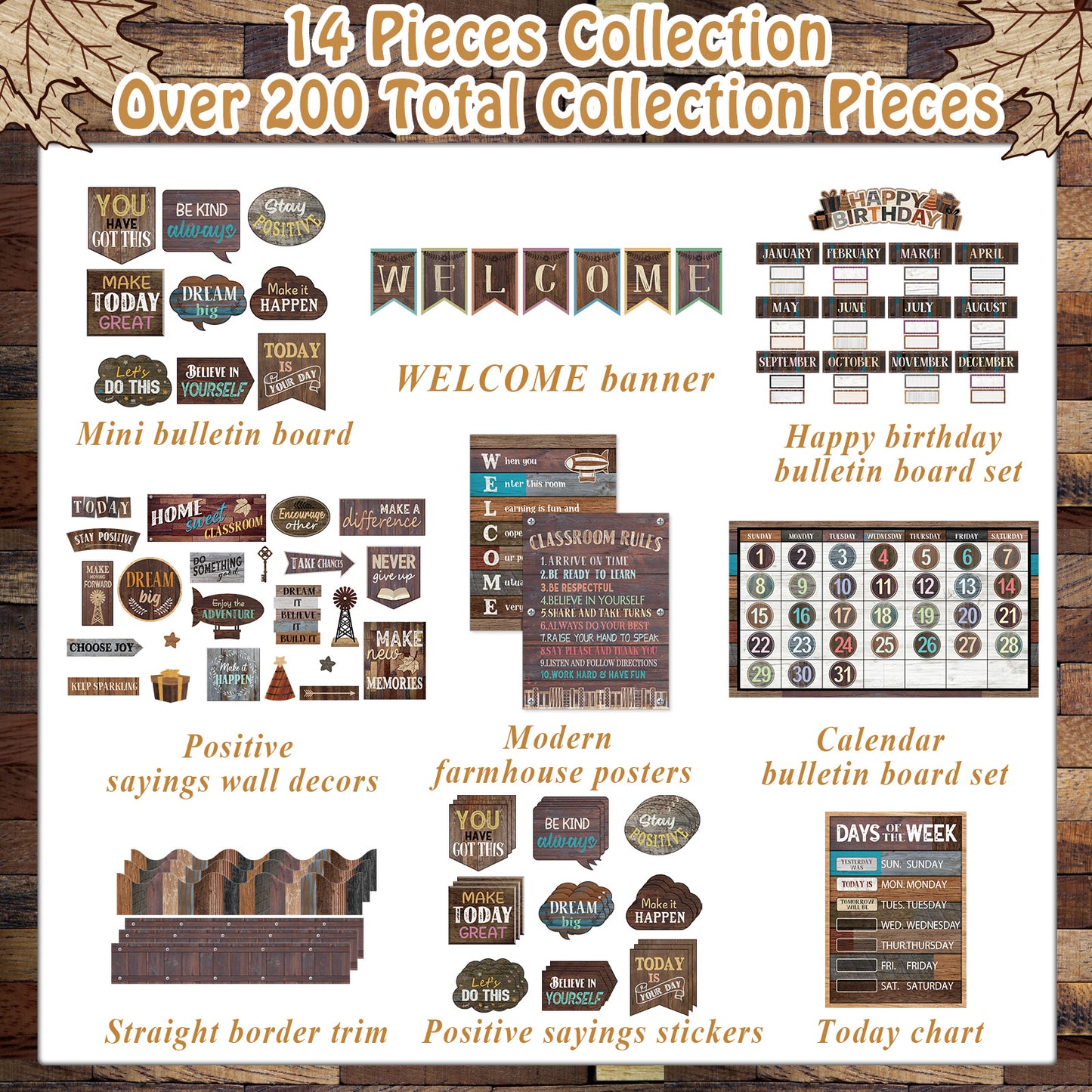 Classroom Environment Decor Set Industrial Chic Bulletin Board Decorations