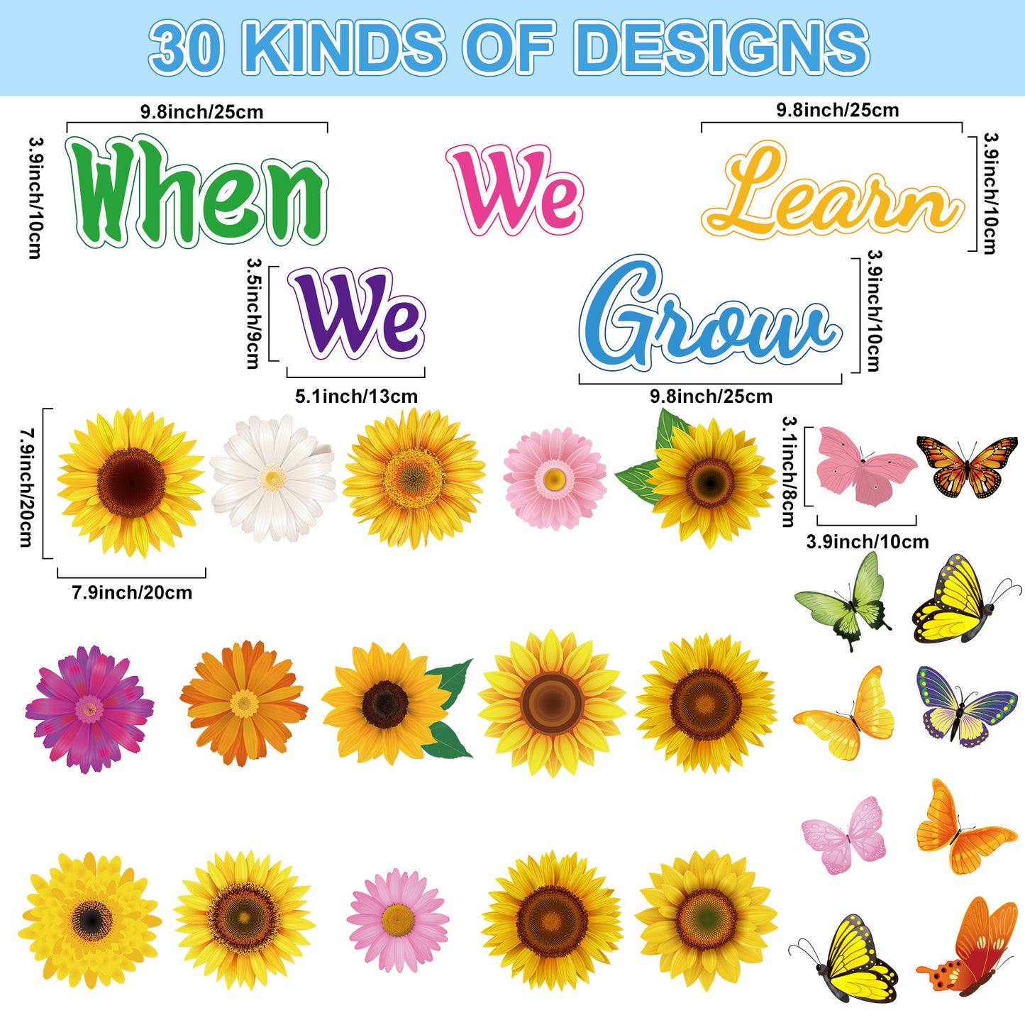 Summer Sunflower Cut-Outs Colorful Gerbera Daisy Flowers Classroom Decoration