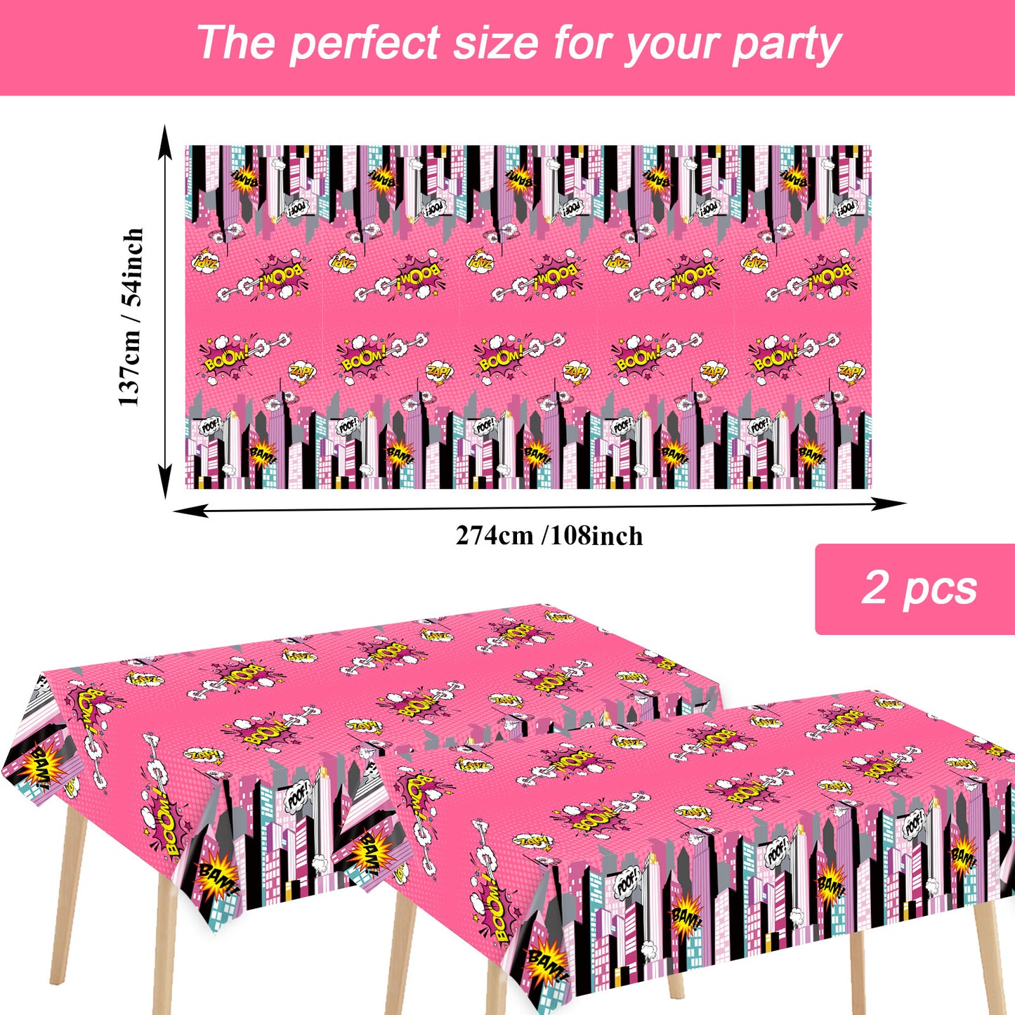98 Pcs Super Hero Girl Birthday Party Supplies for 24 Guests