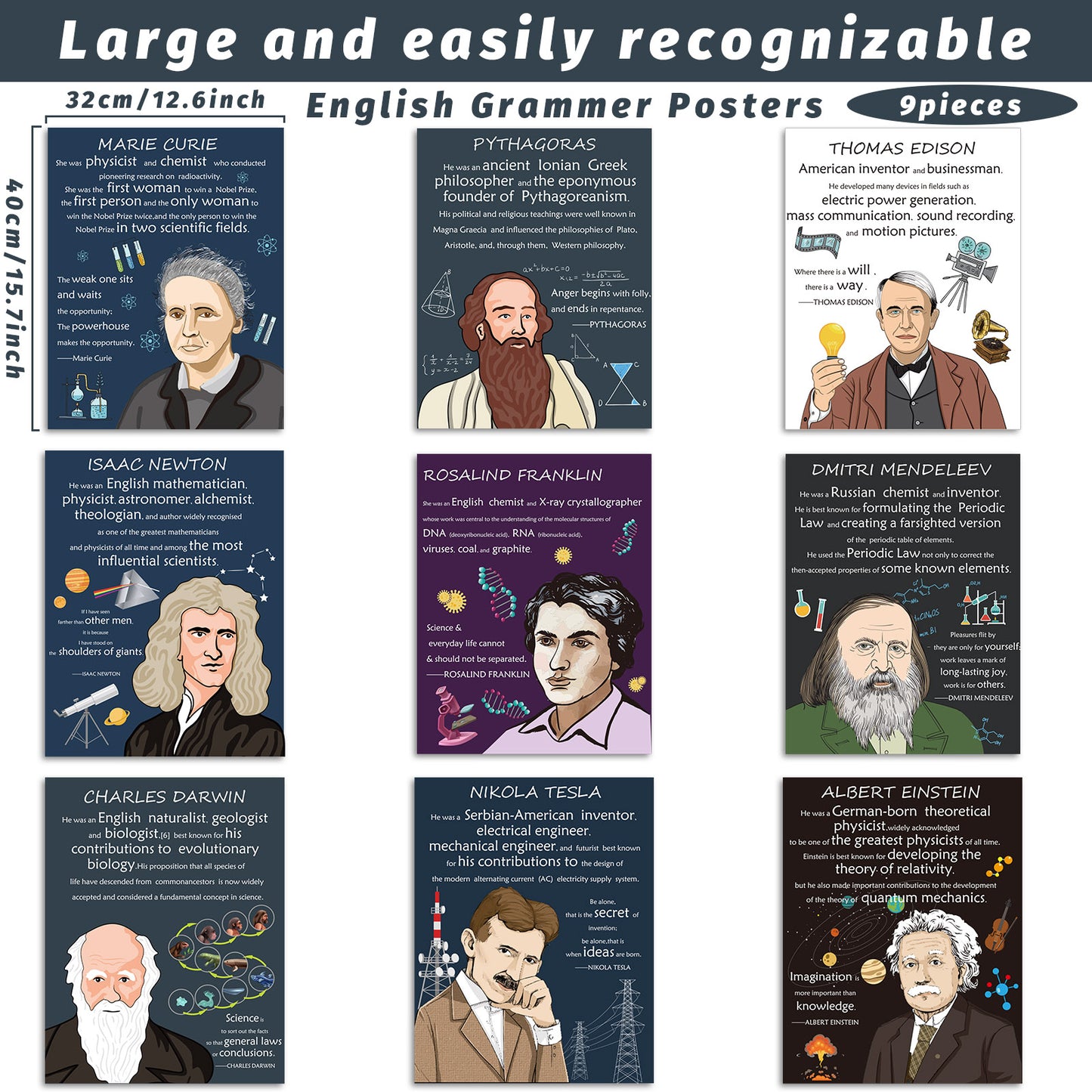 Scientists Inspirational Quote Posters Motivational Bulletin Board Decorations