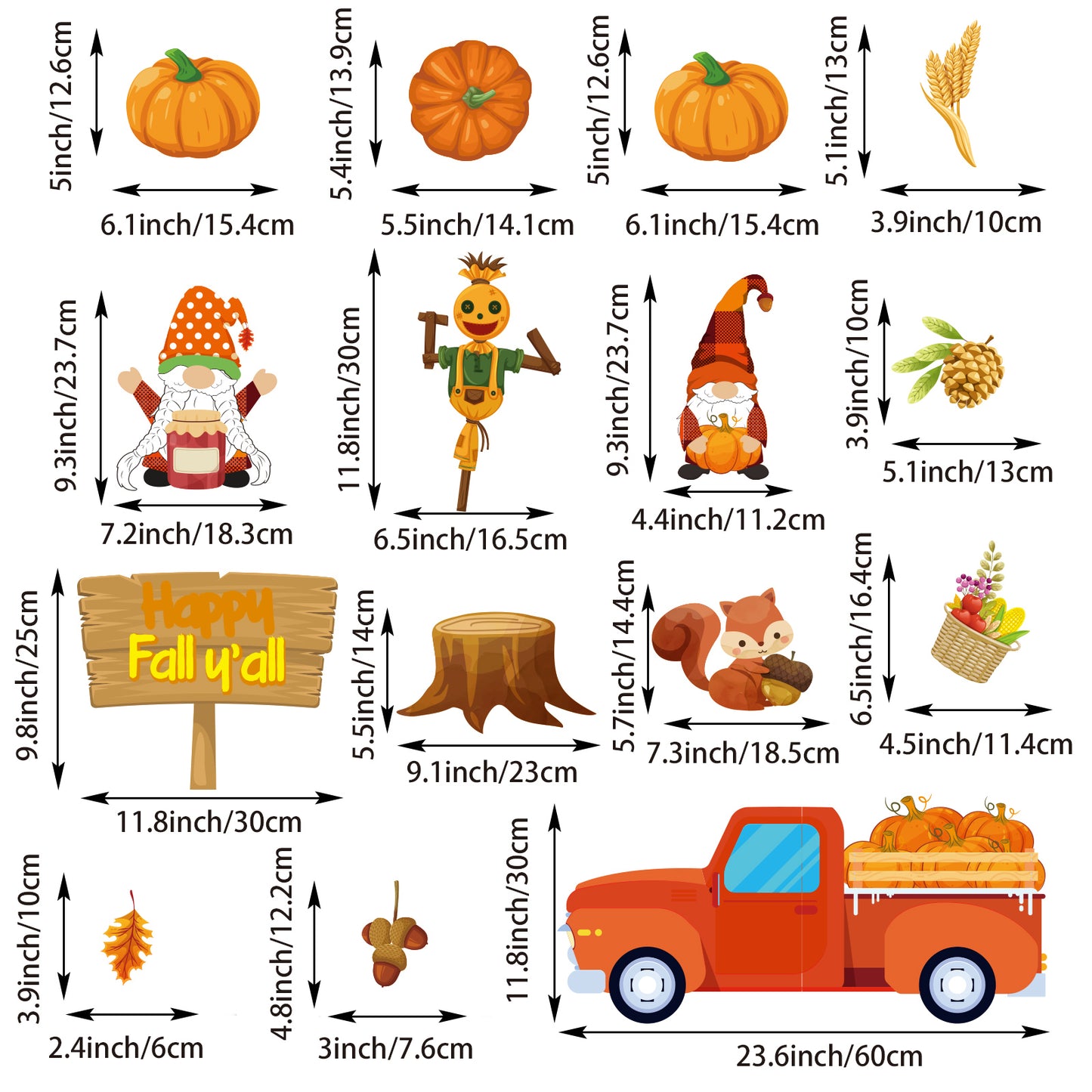 Thanksgiving Autumn Fall Bulletin Board Borders Decorations Pumpkin Patch Cutouts Paper