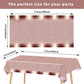 3pcs Pink Rose Golden Birthday Party Tablecloths 108 x 51 inch