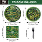 96 Pieces Camo Birthday Party Tableware Set Camouflage Paper Plates Napkins Forks for 24 Guests