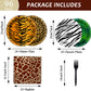 Jungle Theme Party Supplies,Plates Napkins Forks Set of 96pcs