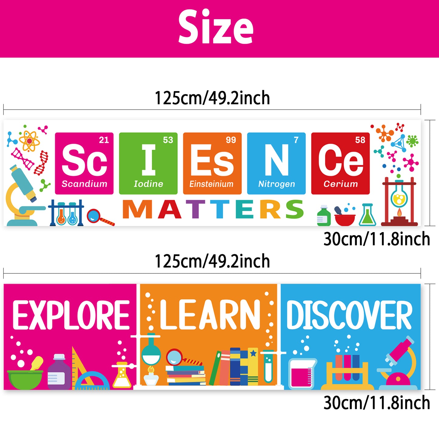 Science Matter Banners for Teachers Students Classroom Decorations -2 pack