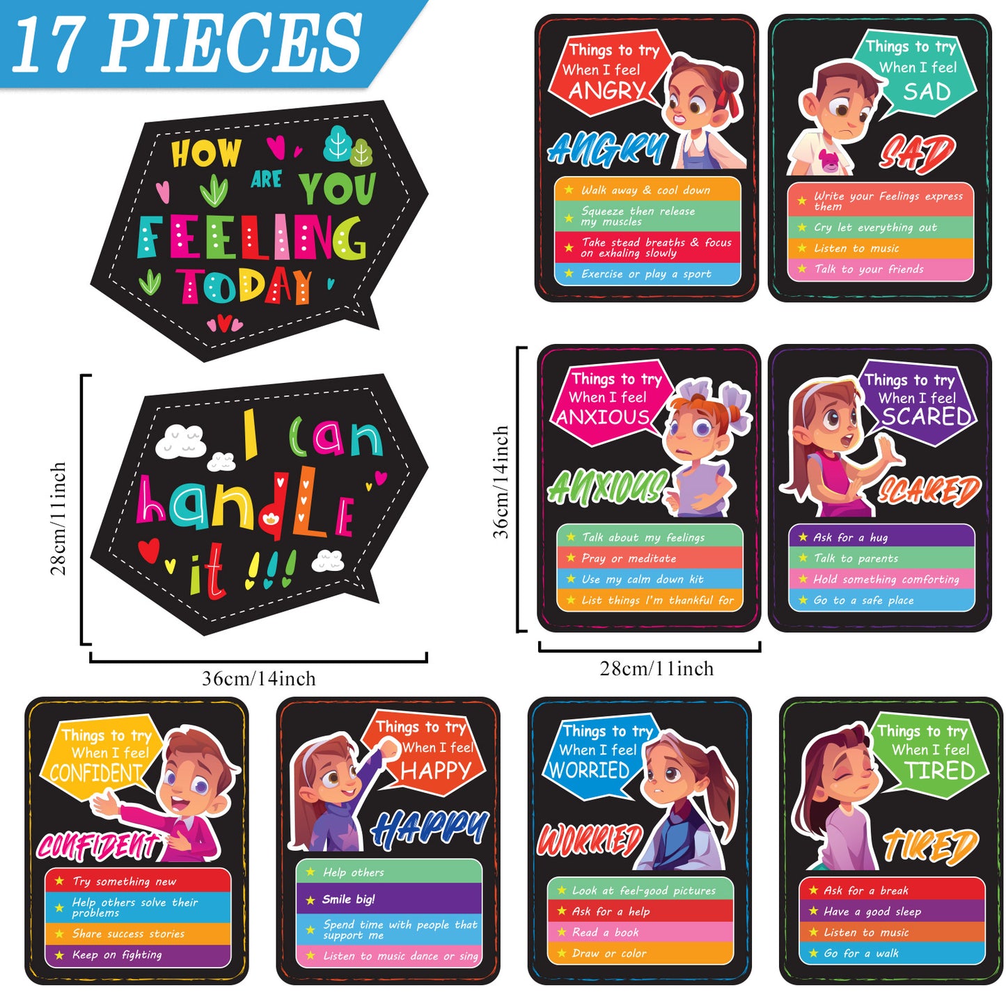 10 Pieces How I'm Feeling Classroom Posters Set Feeling Management