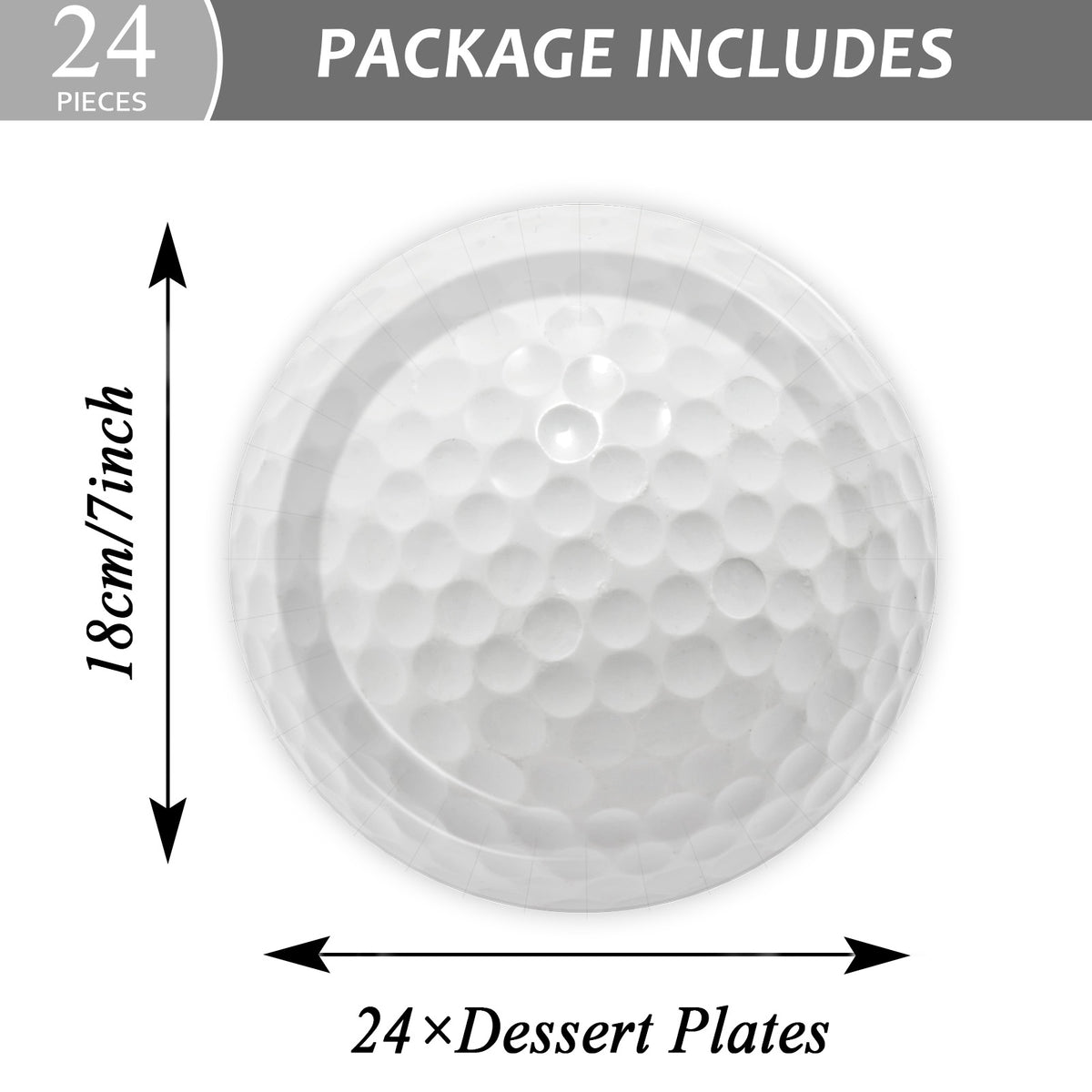 Disposable Golf Party Dessert Plates,Set of 24