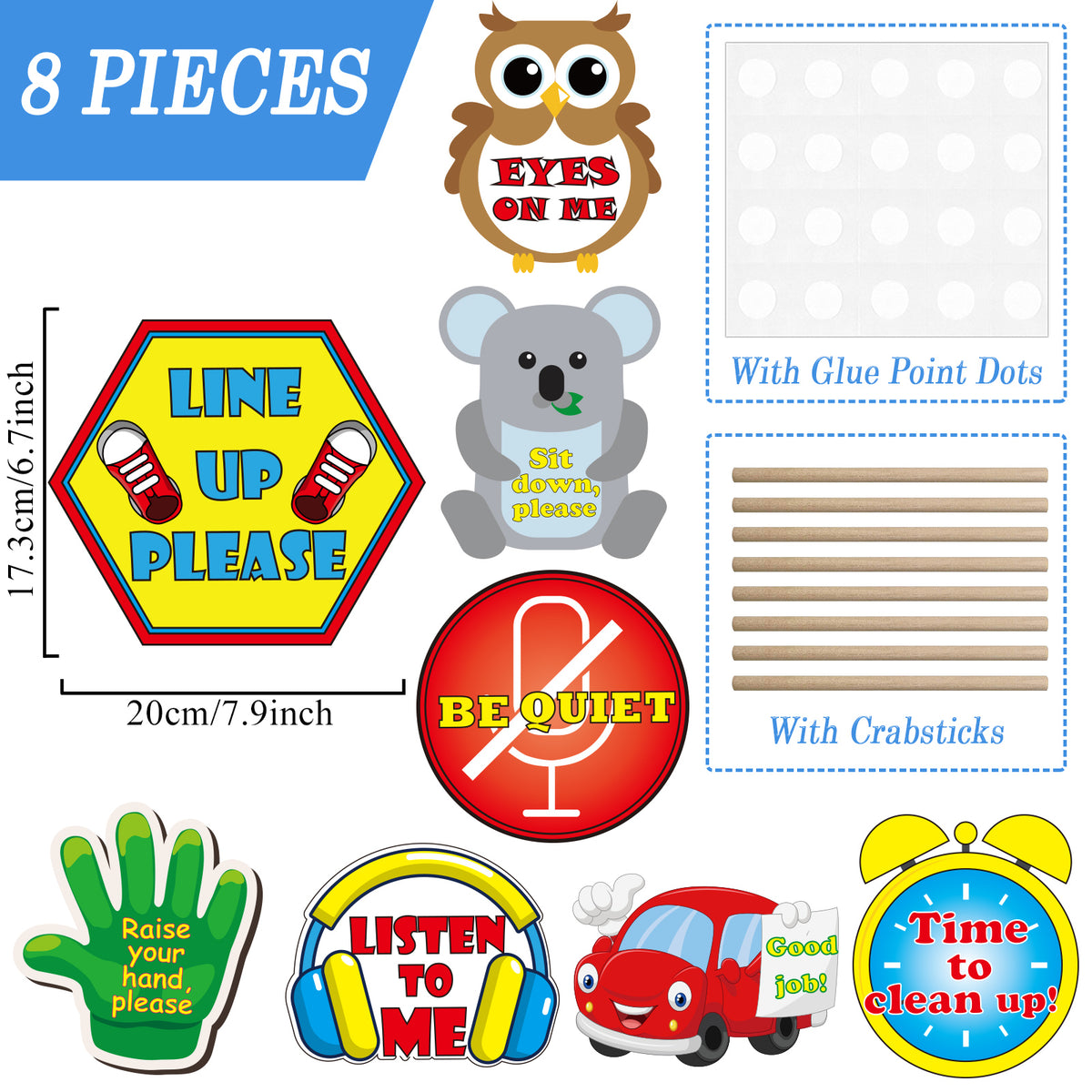 8 Pieces Manage Your Class Signs for Classroom Decoration