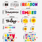 Be The Reason Someone Smile Today Classroom Bulletin Board Decoration Set - 152 Pieces