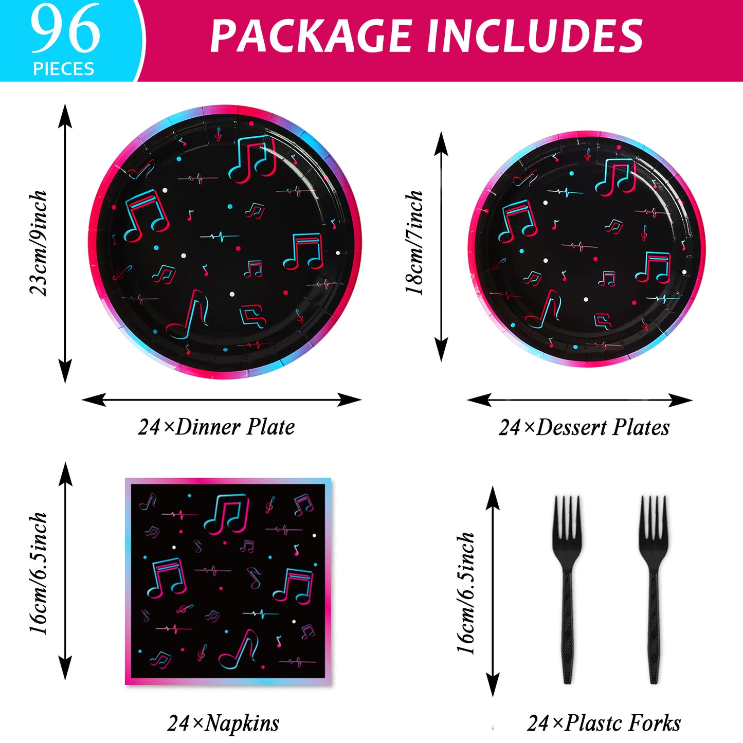 Music Party Tableware set - Music Lover party supplies