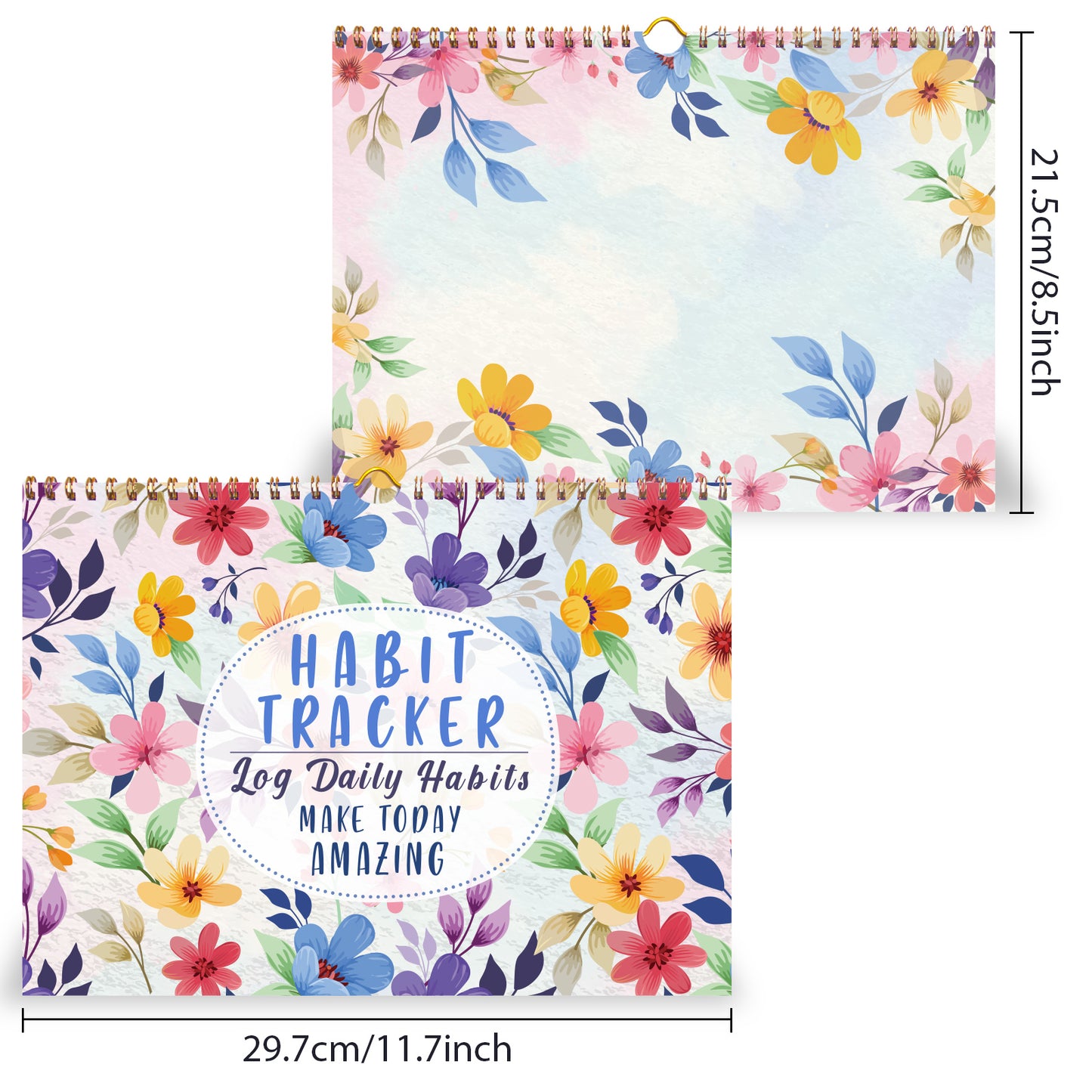 Motivational Habit Tracker Calendar Goal Planner with Spiral Binding - 12+2 Month