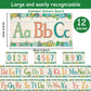 12 Pieces Alphabet Bulletin Board Strips Set Alphabet & Number Border (Succulent)