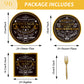 96 Pcs Vintage Aged Party Tableware for 24 Guests for Men