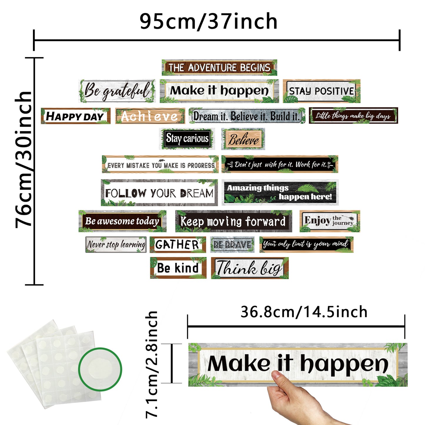 23 Pieces Modern Farmhouse Inspirational Bulletin Board Decorations
