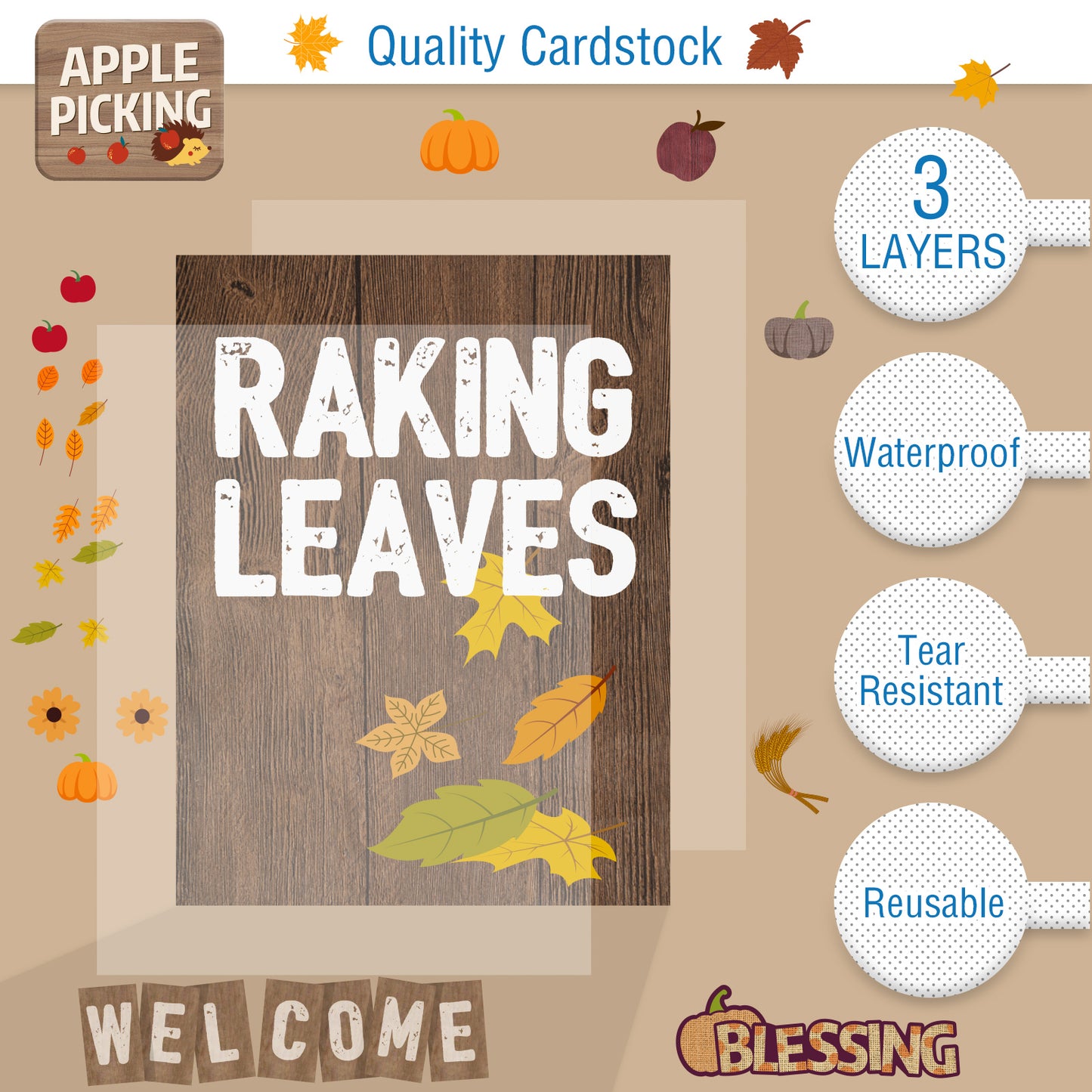45 Pieces Thanksgiving Autumn Fall Bulletin Board Borders Decorations