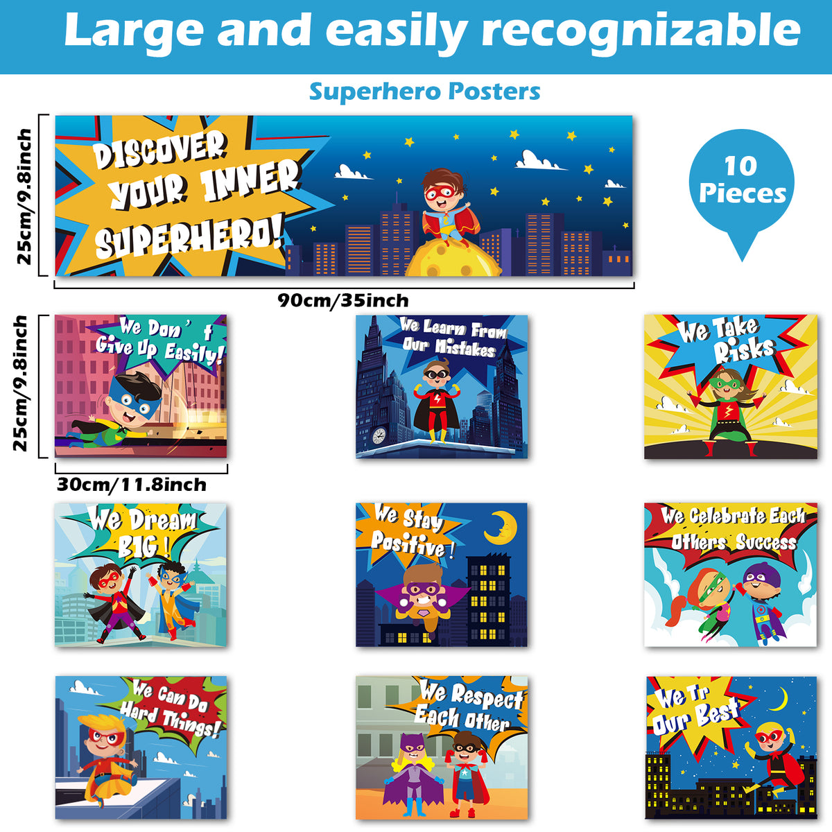 Superhero Posters Hero Classroom Bulletin Board Banner Decorations