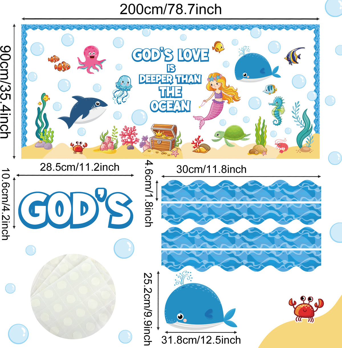 Under The Sea Bulletin Board Set Ocean Creatures Educational Classroom Decorations