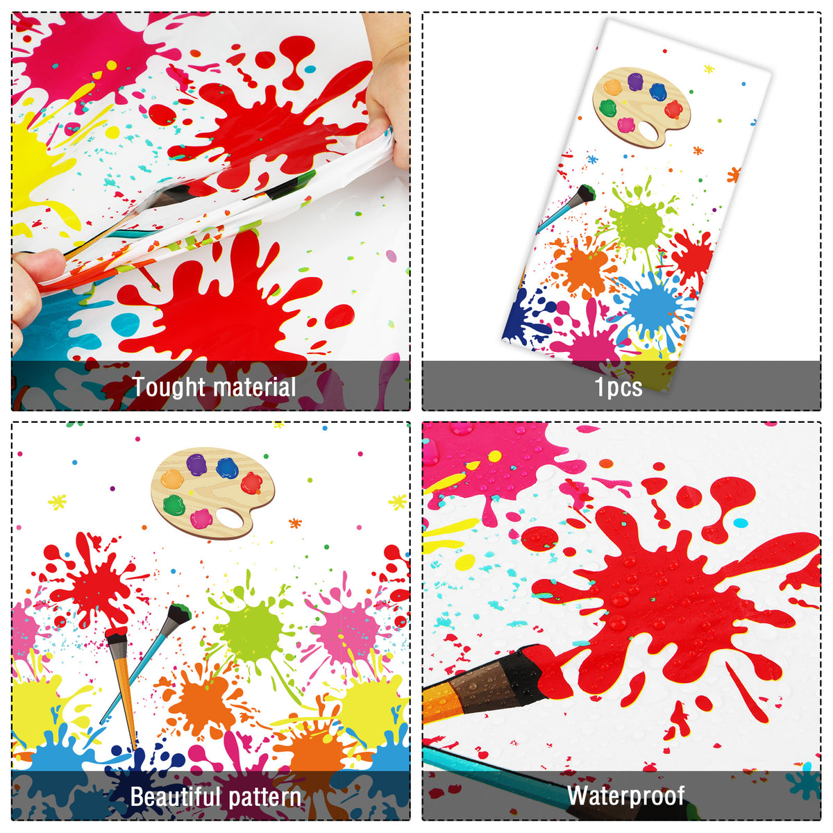 Art Paint Tablecloth Party Supplies 108 x 51 inch 1Pcs