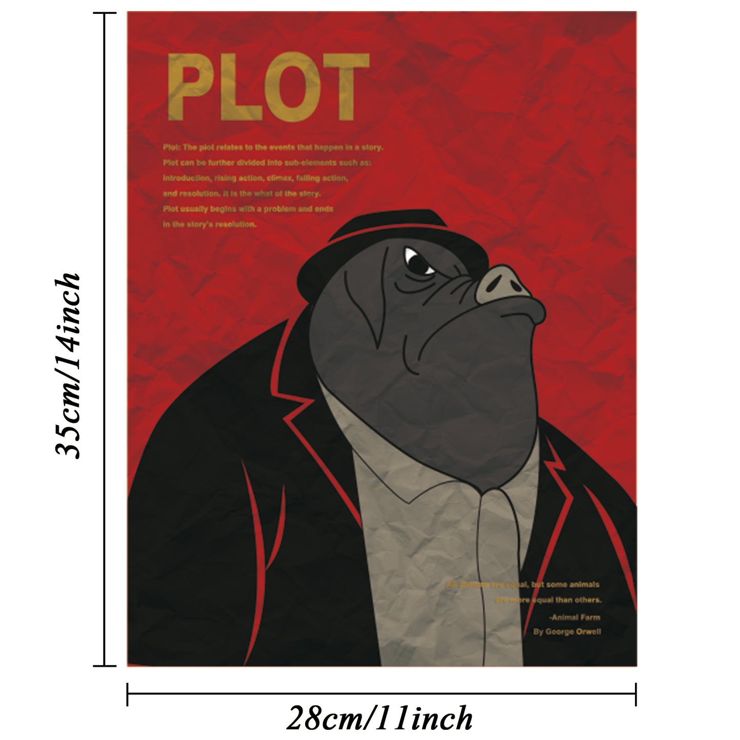 9 Pieces Elements of Novel Posters Literature Art Prints English Language Posters