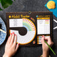 Black Habit Tracker Calendar Goal Planner with Spiral Binding - 12+2 Month