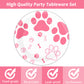 Pink Dog Paw Prints plates set - baby shower or Puppy birthday party supplies
