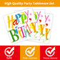 Happy Birthday Party Supplies,Plates Napkins Forks Set of 96pcs