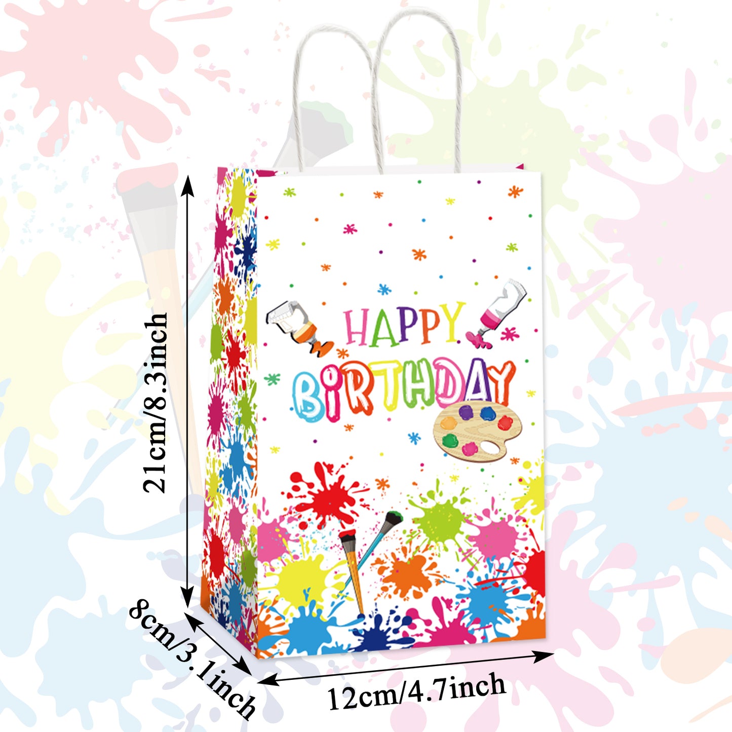 12 Pack Premium Paint Art Party Bag Supplies Decorations