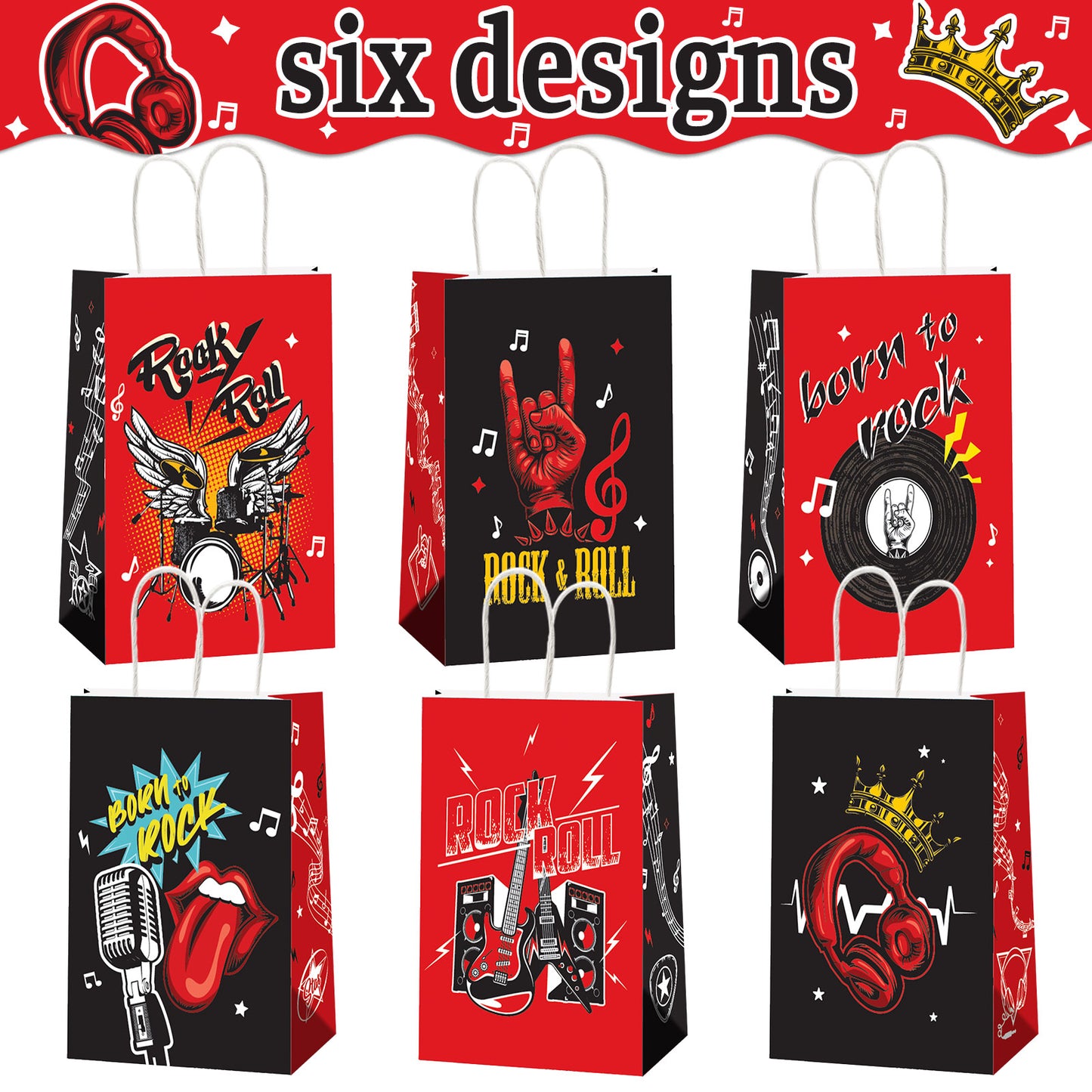 12 Pieces Rock Music Party Decorations
