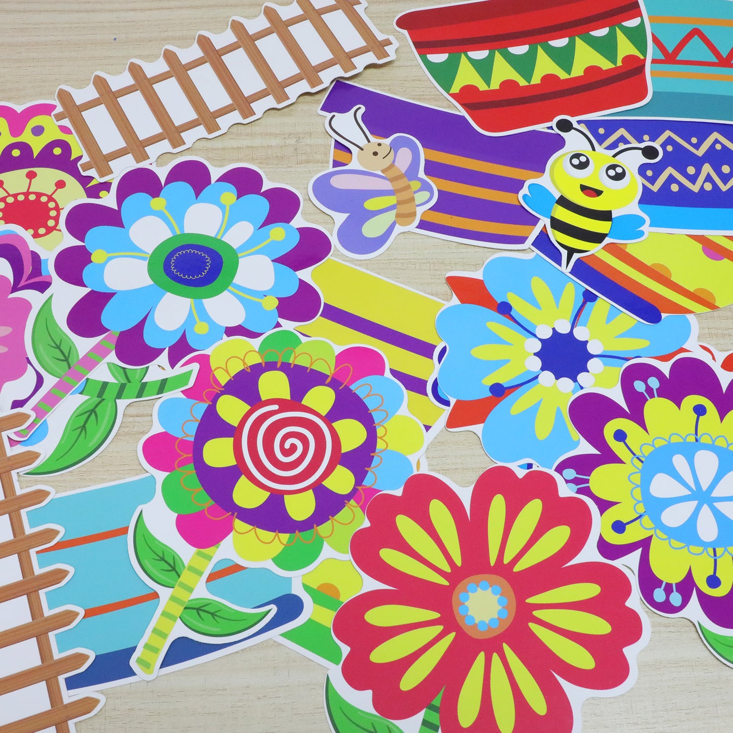 Summer Sunflower Cutouts Colorful Flowers Cut-Outs Bulletin Board Set