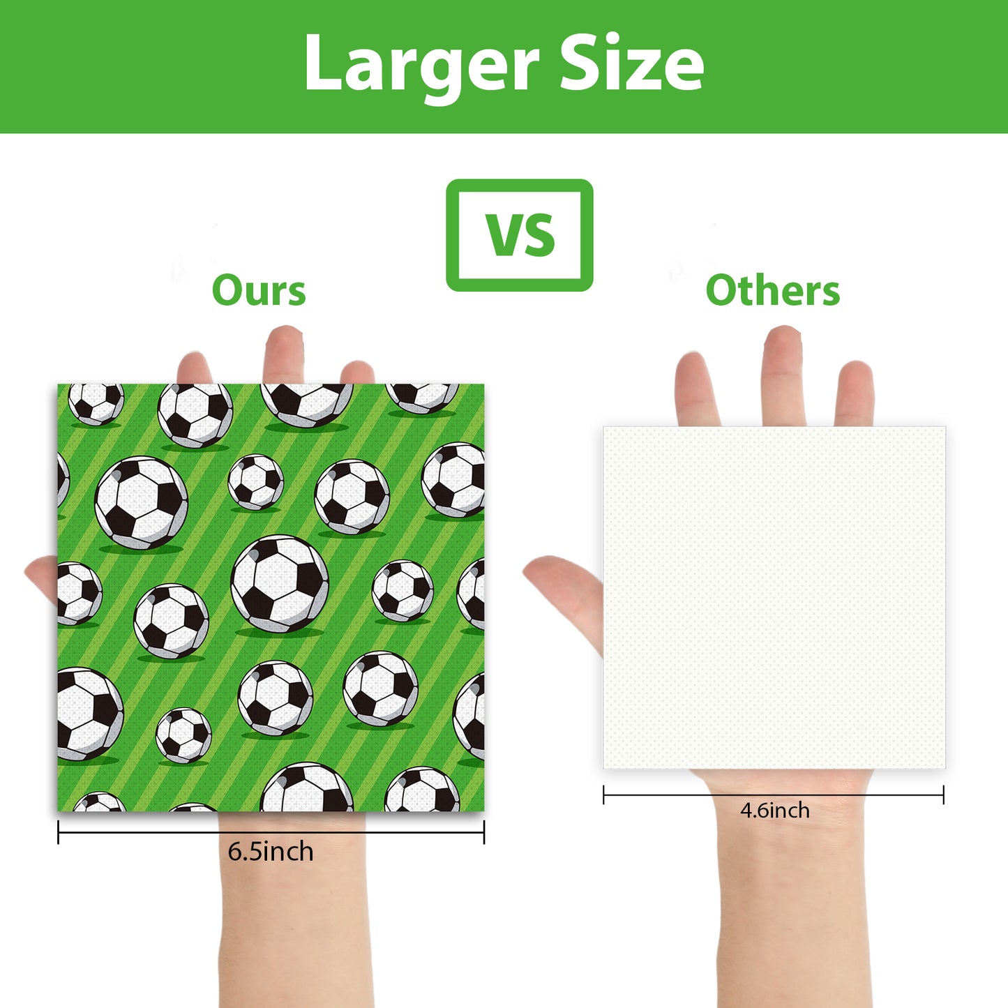 Soccer Napkins - sports or Soccer party Supplies - 50 counts