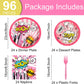 98 Pcs Super Hero Girl Birthday Party Supplies for 24 Guests