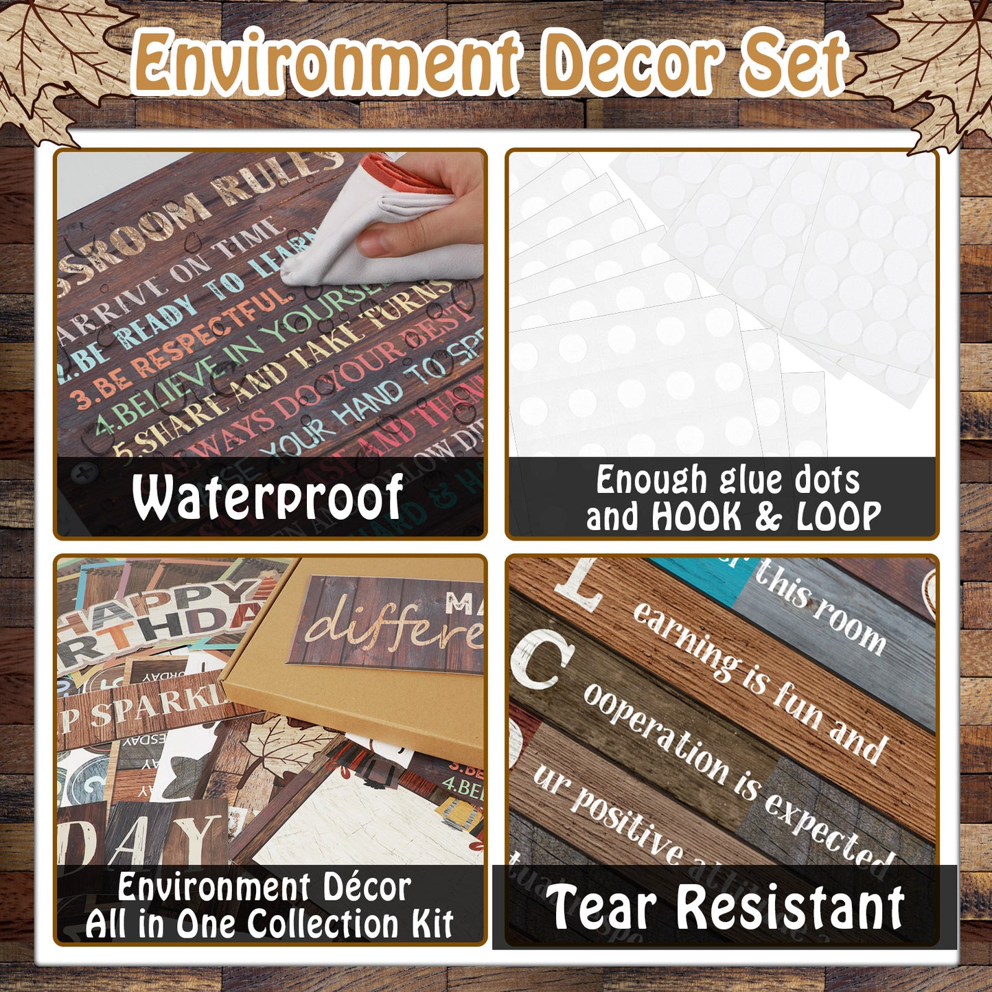 Classroom Environment Decor Set Industrial Chic Bulletin Board Decorations