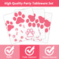 Pink Dog Paw Prints tableware set - baby shower or Puppy birthday party supplies