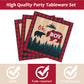 96 Pieces Oh Boy Buffalo Baby Shower Tableware Set Paper Plates Napkins Forks for 24 Guests