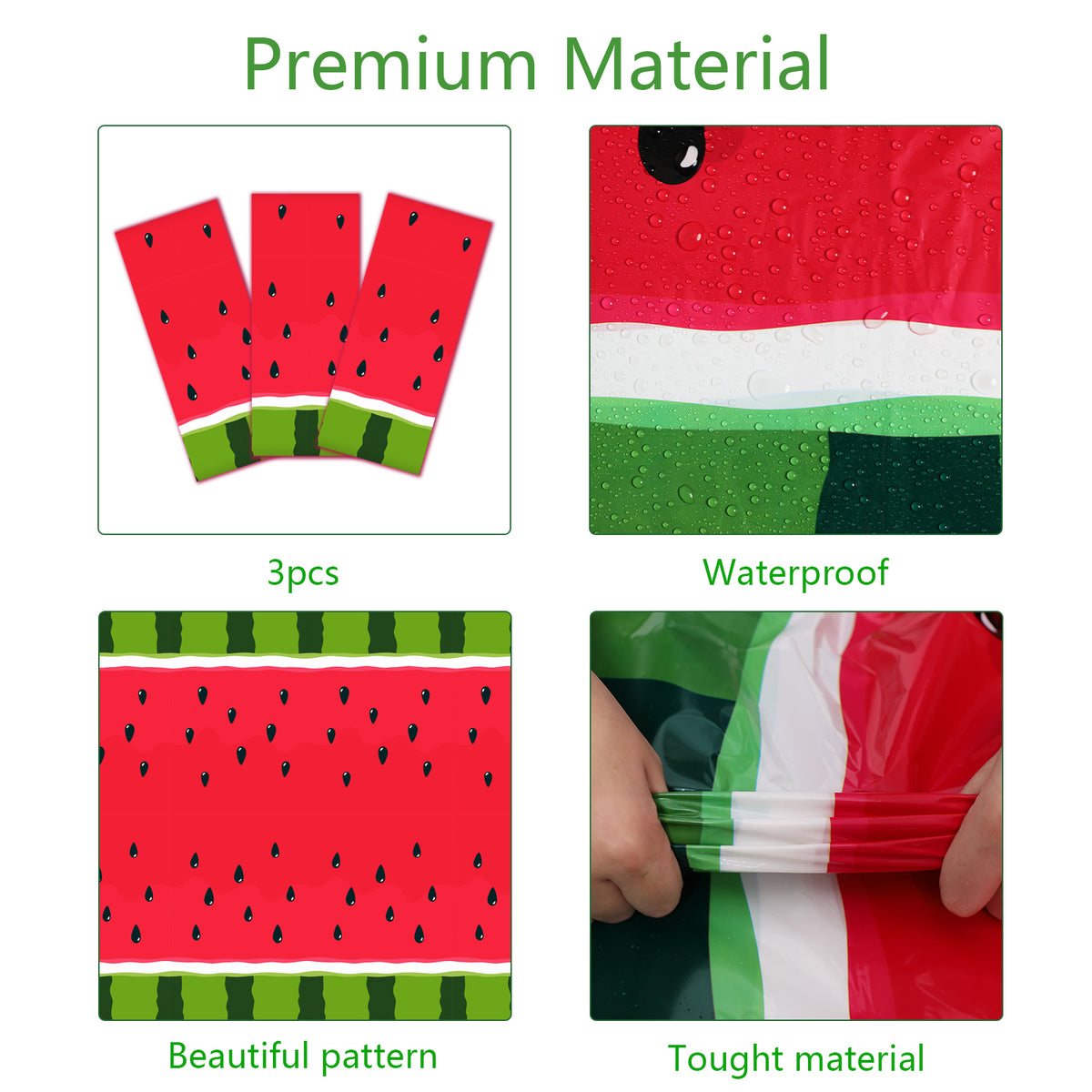 3 Pcs of Watermelon Party Tablecloth Party Supplies 108 x 51 inch
