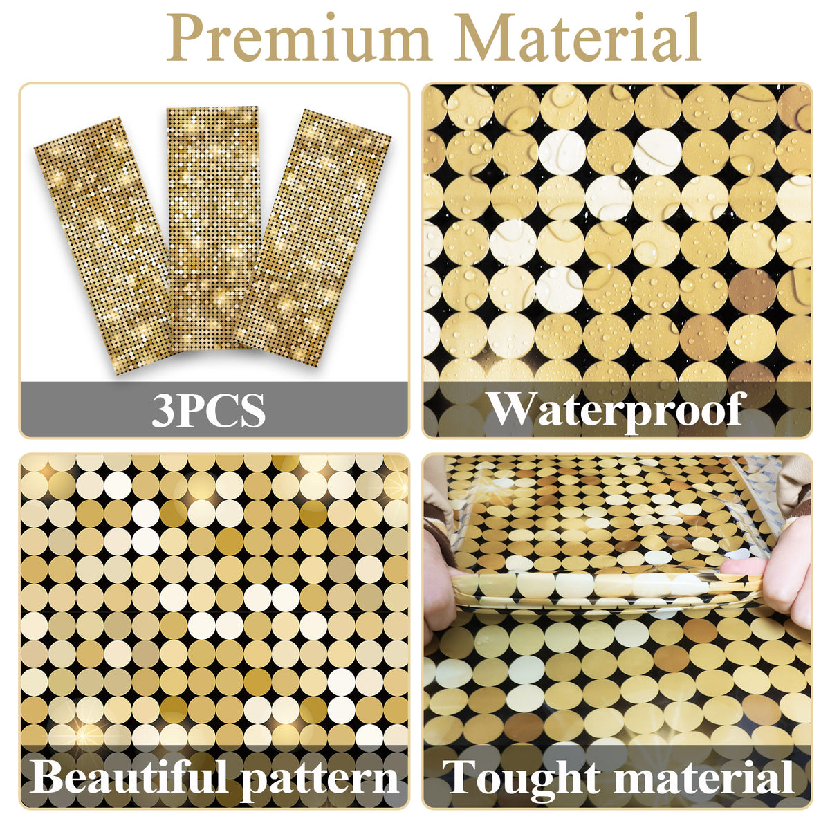 Set of 3 Disco Themed Party Table Cover Decorations 108 x 51 inch