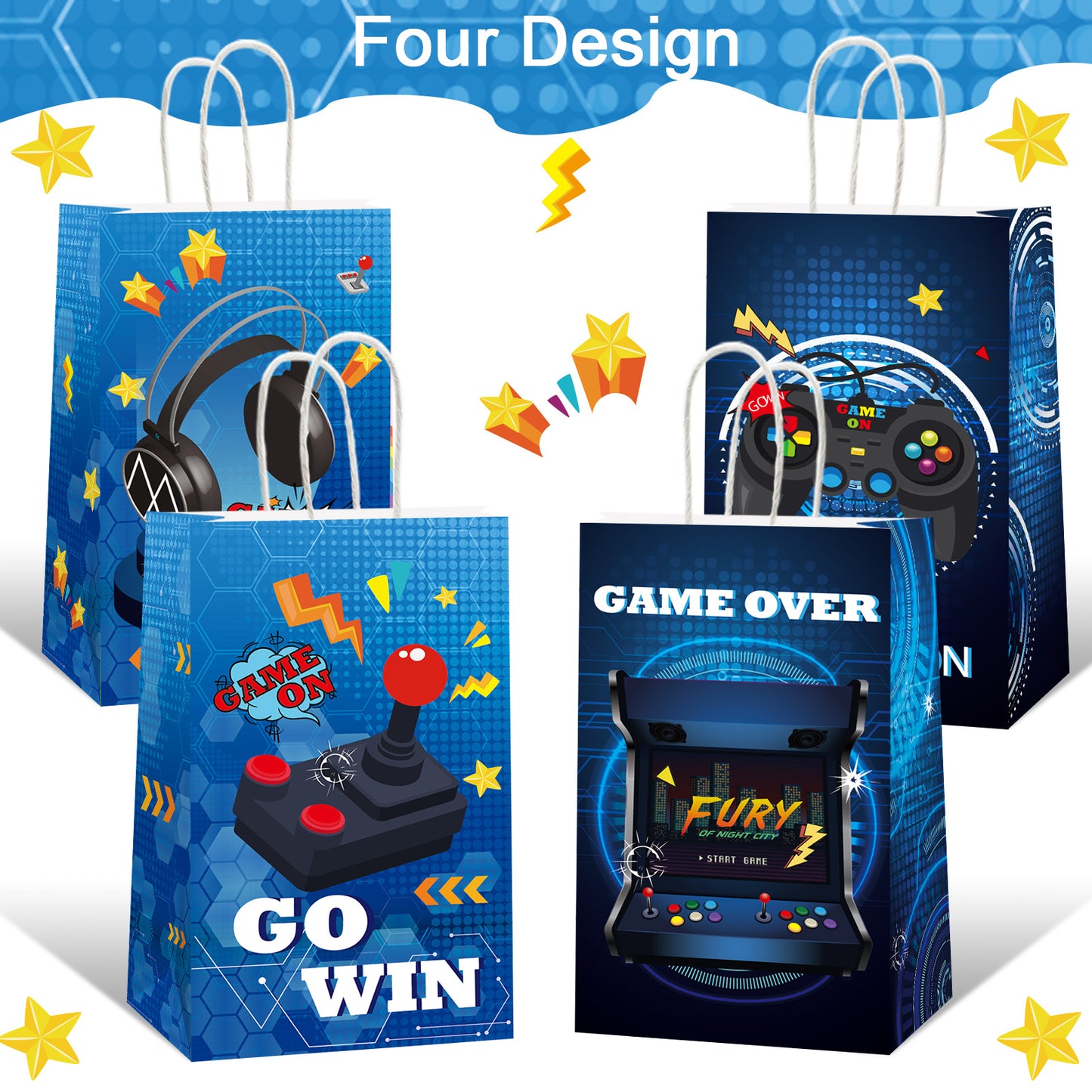 16 Pcs Video Game Party Bags Party Supplies