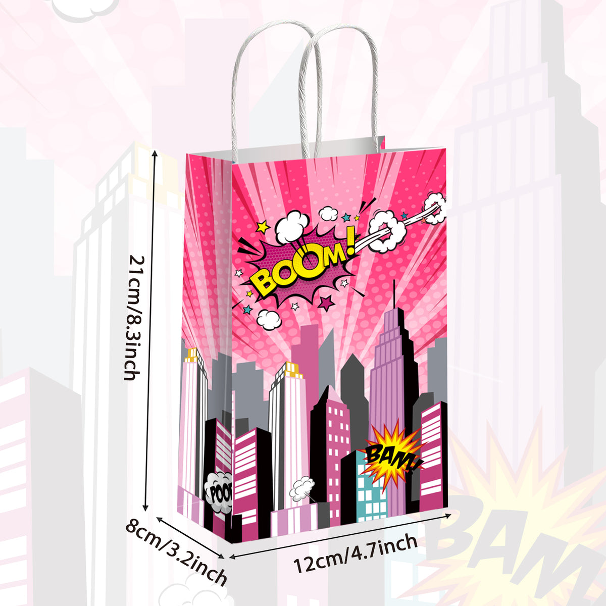 12 Pcs Super Hero Girl Party Supplies Bags